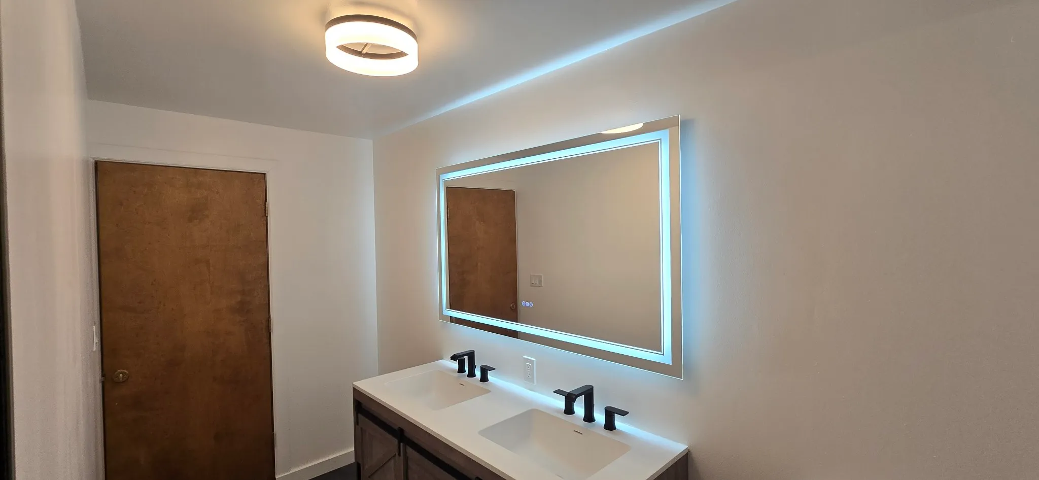 Modern bathroom with double vanity