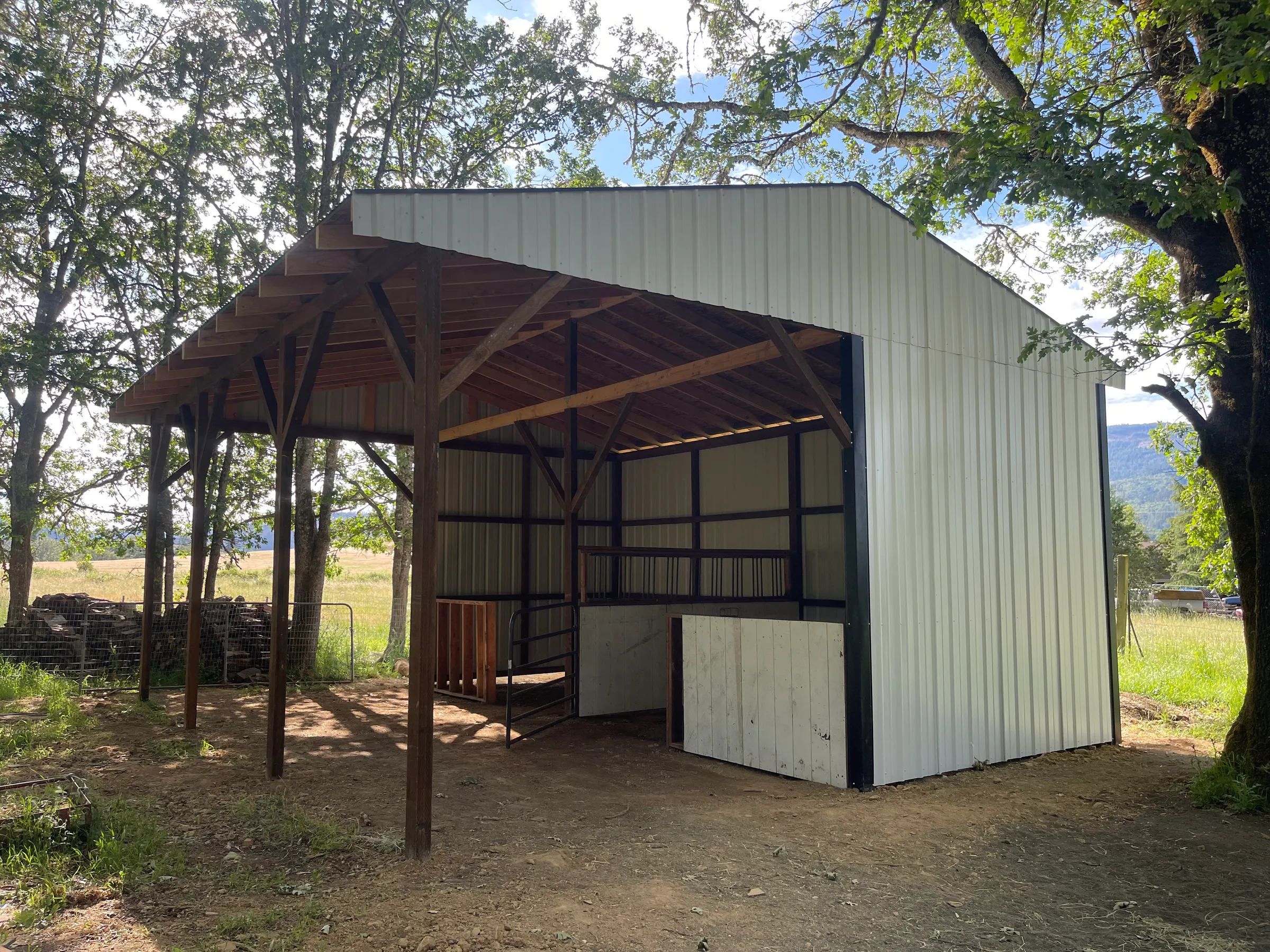 Agricultural barn with timber post construction